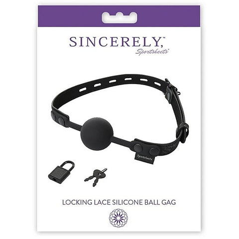 Sincerely Locking Lace Silicone Ball Gag by Sportsheets - Bondage Gags and Bits