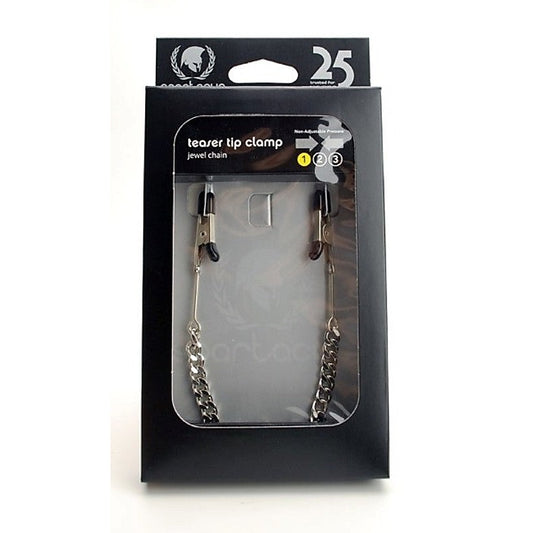 Spartacus Endurance Teaser Tip Clamps with Jewel Chain - Breast and Nipple Toys