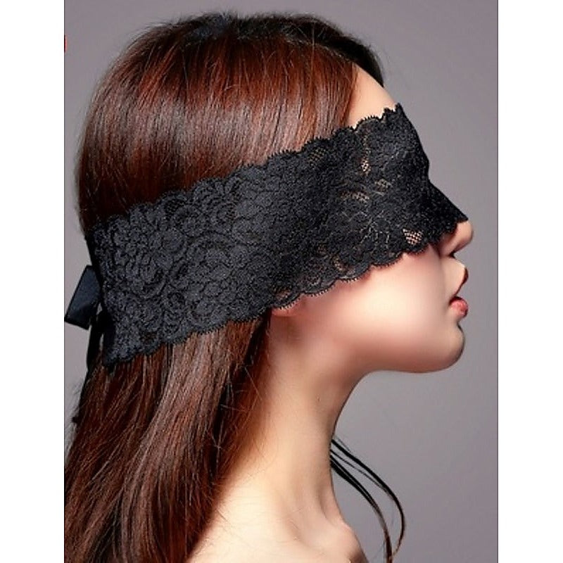 Lace Eyemask with Ribbon by Execute Lingerie - Masks And Blindfolds