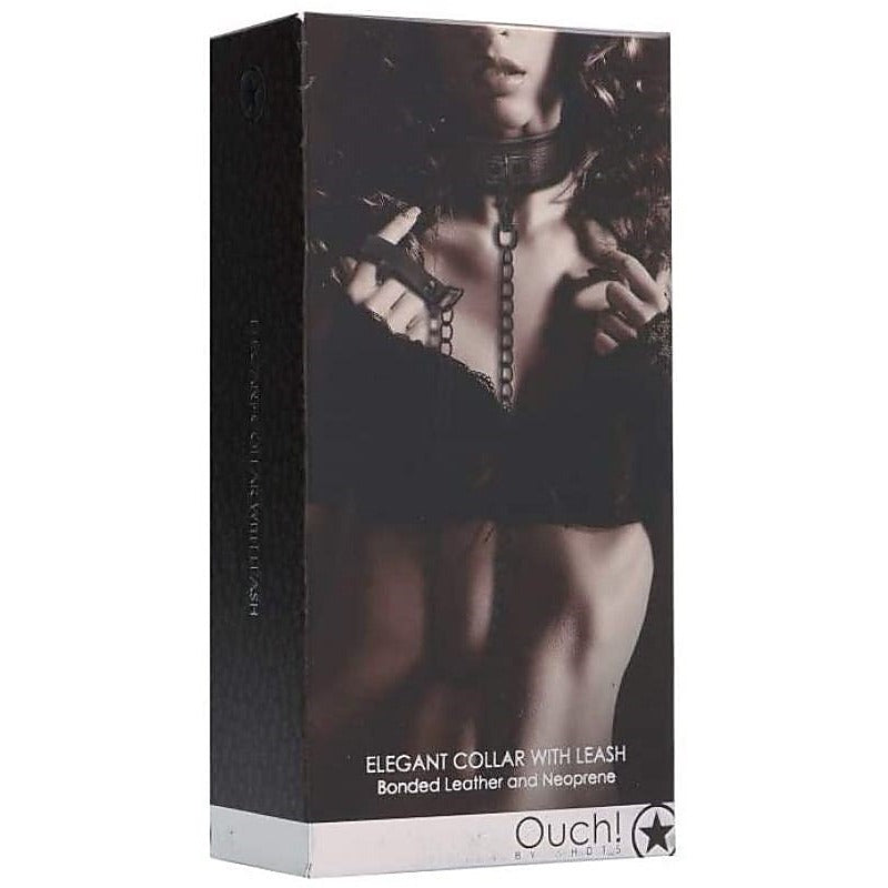 Elegant BDSM Play Collar with Leash by Shots Toys - Collars and Leads