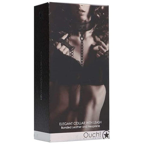 Elegant BDSM Play Collar with Leash by Shots Toys - Collars and Leads