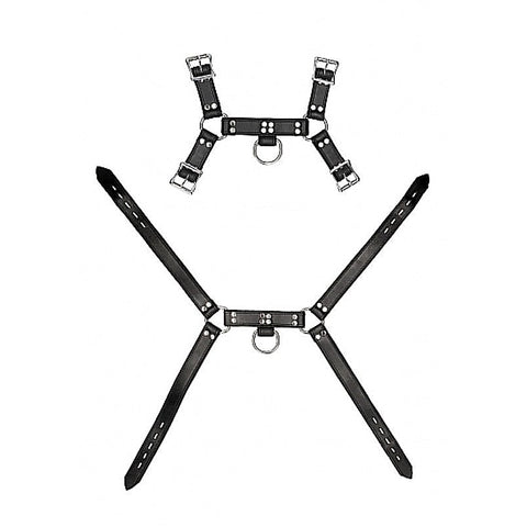 Pain Leather Male Chest Harness by Shots Toys - Cuffs and Restraints