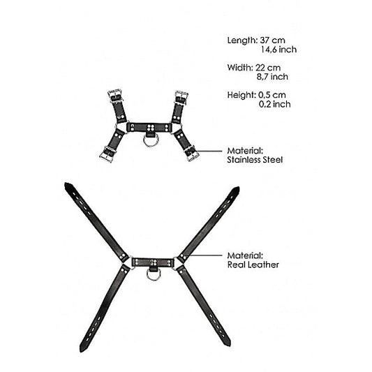 Pain Leather Male Chest Harness by Shots Toys - Cuffs and Restraints