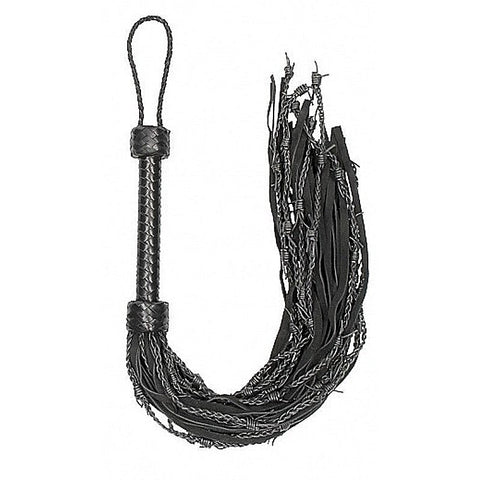Pain Leather Suede Barbed Wired Flogger