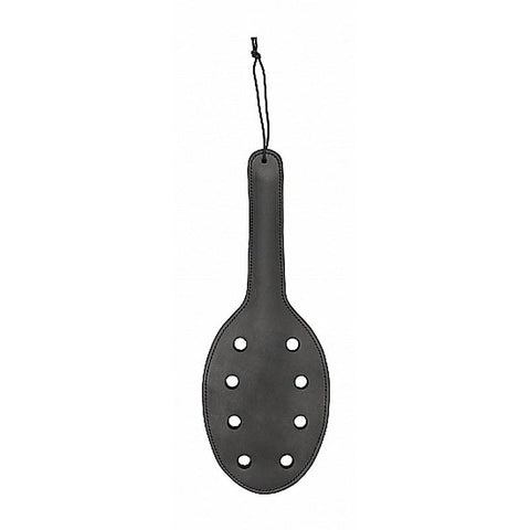 Saddle Leather Paddle with 8 Holes by Shots Toys - Paddles And Slappers