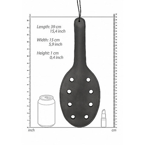 Saddle Leather Paddle with 8 Holes by Shots Toys - Paddles And Slappers