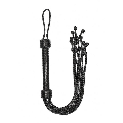 Pain Short Leather Braided Flogger