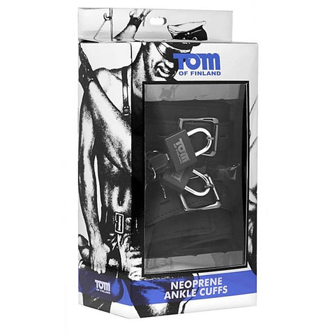 Tom of Finland Neoprene Ankle Cuffs with Lock by XR Brands - Cuffs and Restraints