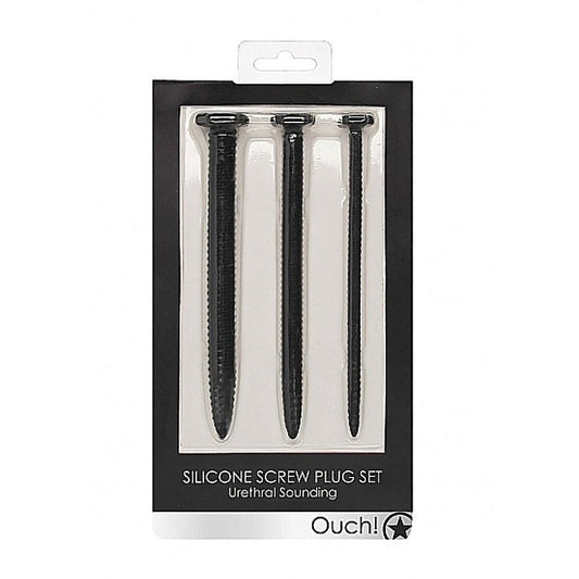 Ouch! Silicone Screw Plug Set - Penis Plugs