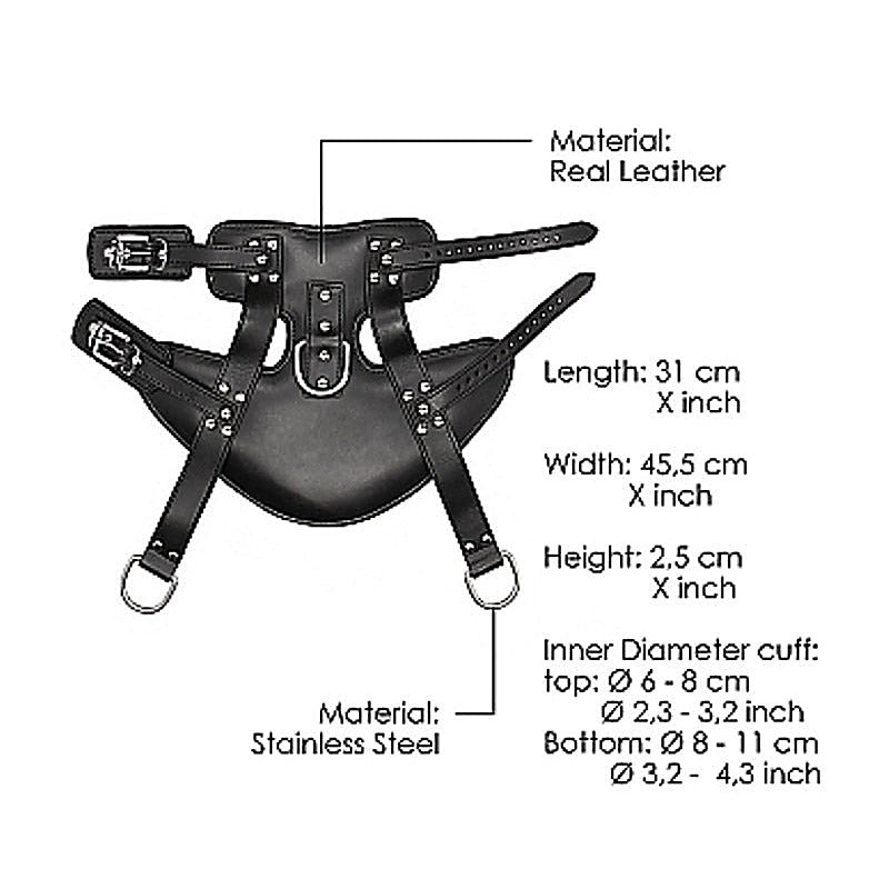 Pain Wrap-Around Leather Suspension Ankle Cuffs - Cuffs and Restraints