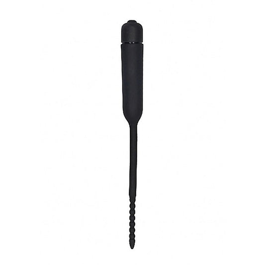 Ouch! Silicone Vibrating Bullet Plug with Beaded Tip - Penis Plugs
