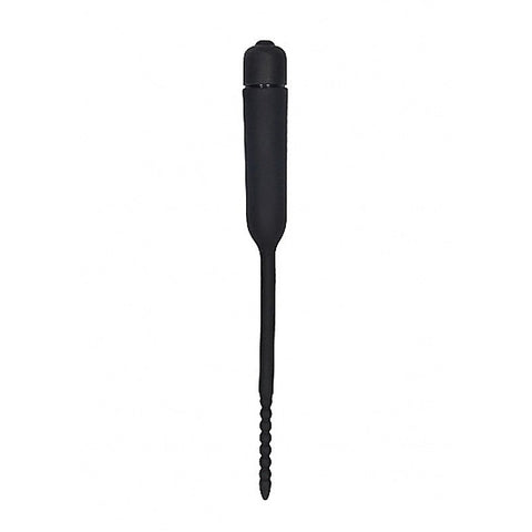Silicone Vibrating Bullet Plug with Beaded Tip by Shots Toys - Penis Plugs