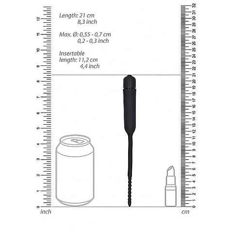 Silicone Vibrating Bullet Plug with Beaded Tip by Shots Toys - Penis Plugs