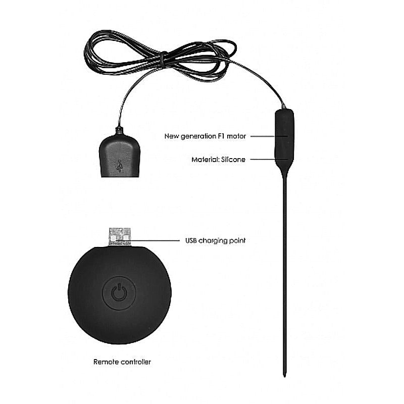 Silicone Rechargeable Vibrating Plug by Shots Toys - Penis Plugs