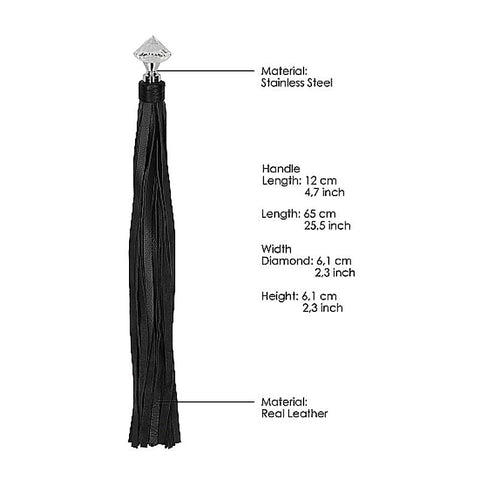 Pain Sparkling Pointed Handle Leather Flogger