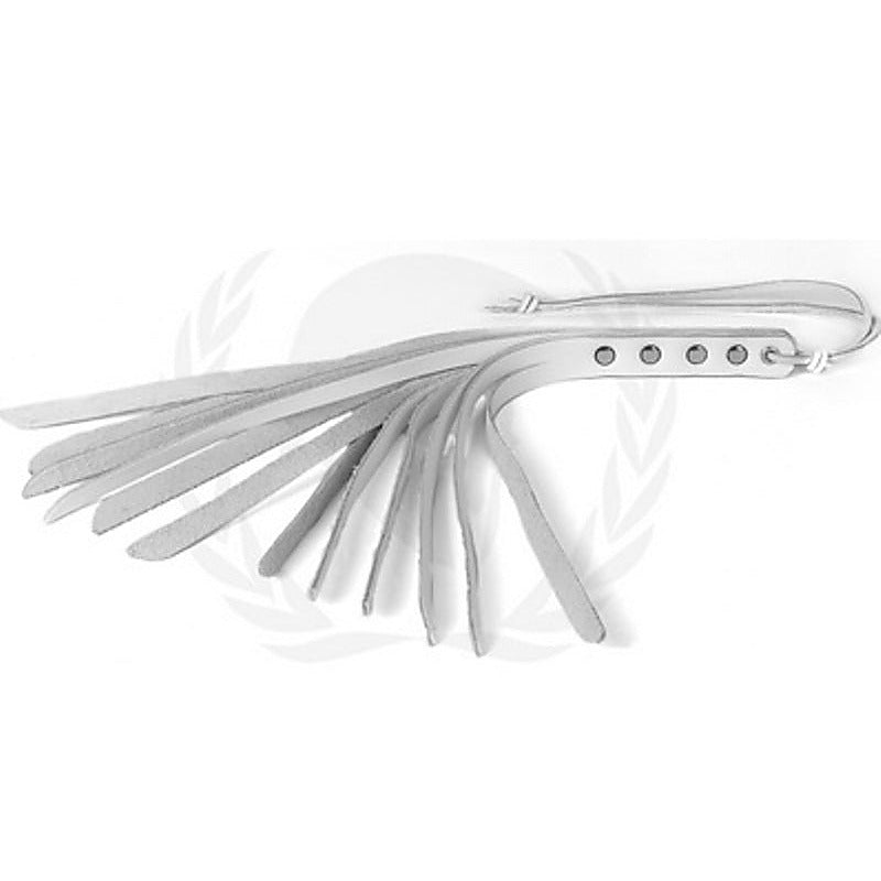 9 Straps White Slapper 20 inches by Spartacus - Paddles And Slappers