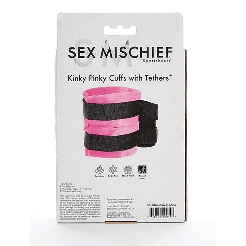 Kinky Pinky Cuffs with Tethers by Sportsheets - Cuffs and Restraints