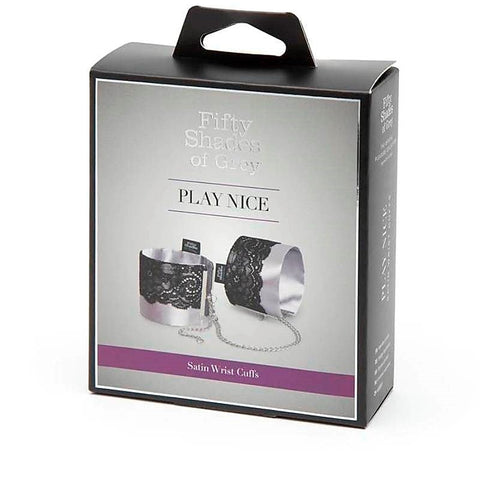 Fifty Shades of Grey Play Nice Satin and Lace Wrist Cuffs - Collars and Leads