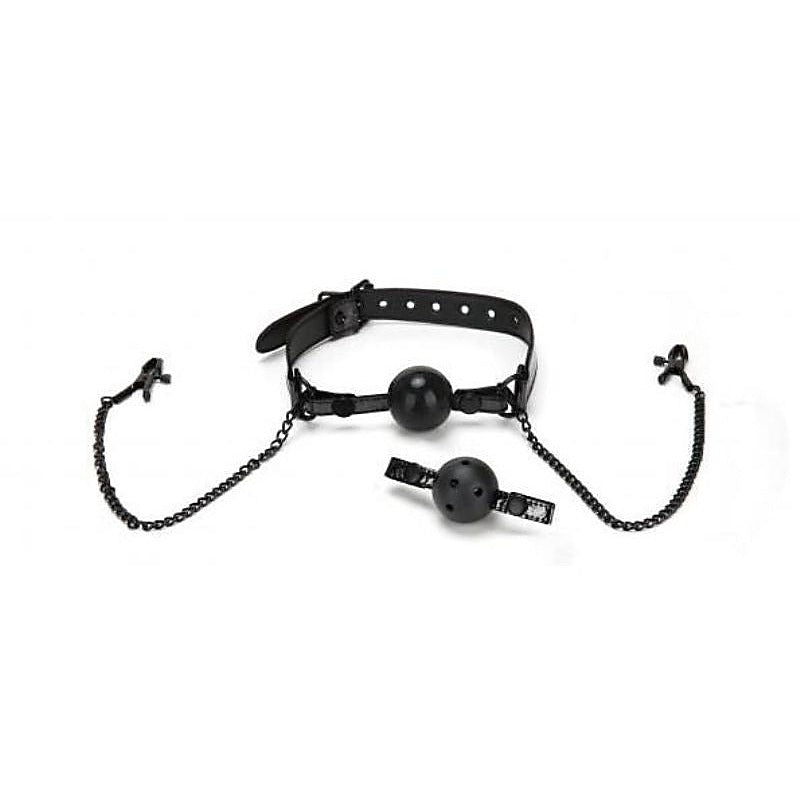 Whipsmart Diamond Ball Gag and Nipple Clips - Bondage Gags and Bits