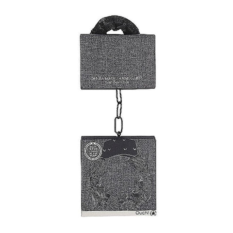 Premium Denim Metal Handcuffs by Shots Toys - Cuffs and Restraints