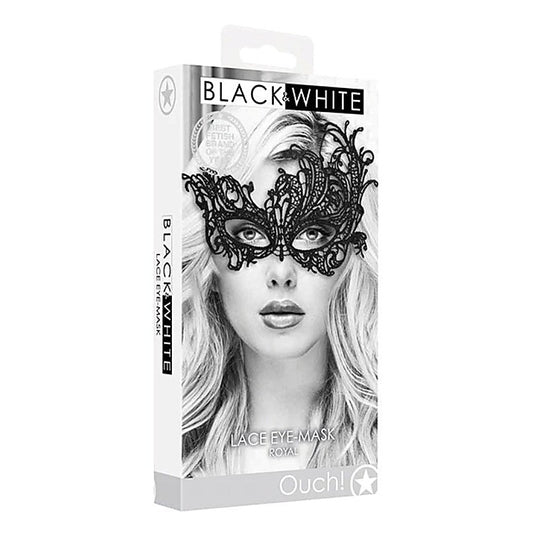 Ouch Black and White Lace Eye Mask Royal