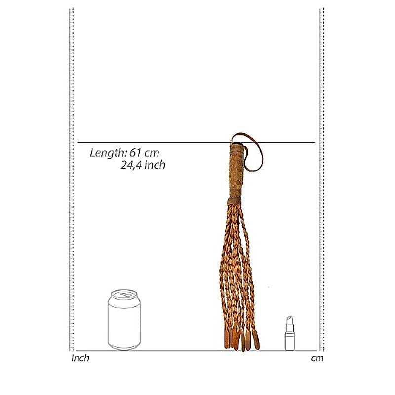 Premium Medieval Braided Tan Whip by Shots Toys - Whips And Crops