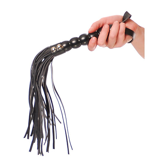 Fetish Fantasy Beaded Cat-O-Nine BDSM Tails Black - Whips And Crops