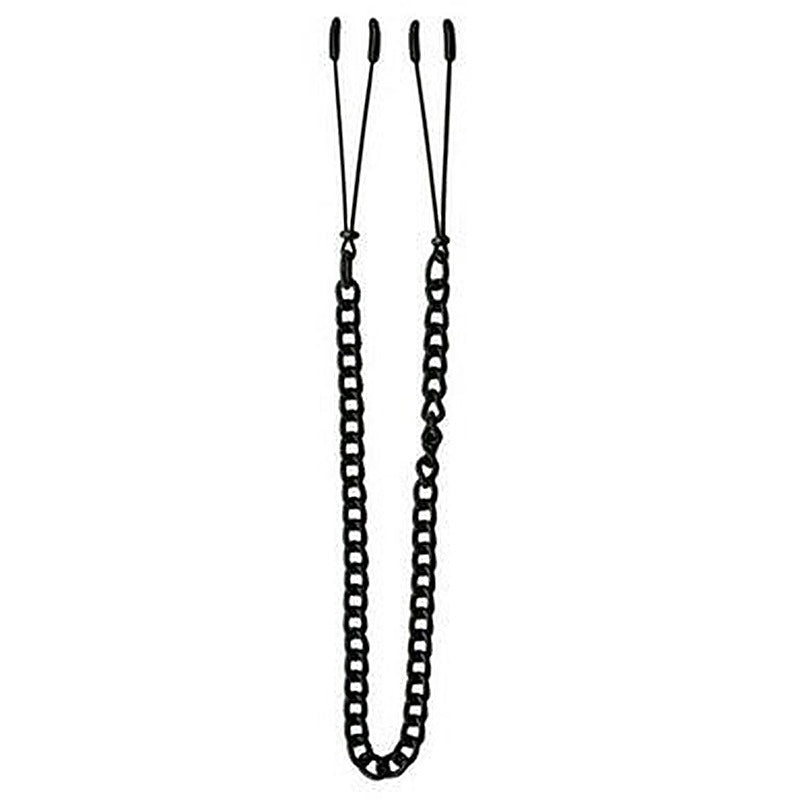 Premium Tweezer Tip Clamps - Black Link Chain - Nipple and Clit Clamps