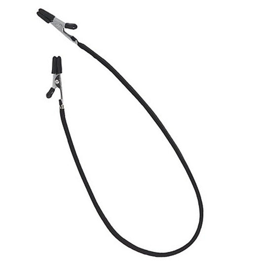 Blackline Endurance Teaser Clamps - Leather Tether - Nipple and Clit Clamps