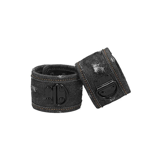 Denim Ankle Cuffs by Shots Toys - Cuffs and Restraints