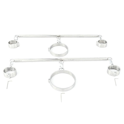 Neck & Wrist Restraint With Spreader Bar by BDStyle - Spreaders and Hangers