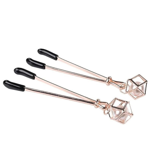 Sophisticated S&M Brat Pearl Nipple Clamps - Customizable Pleasure