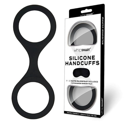WhipSmart Silicone Handcuffs with Satin Blindfold - Cuffs and Restraints