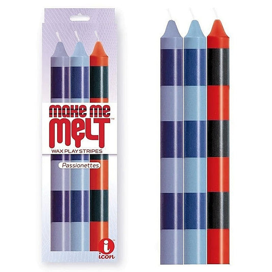 Icon Brands The 9's Make Me Melt Drip Candles 3 Pack Passionettes - Bath and Intimate Fragrances