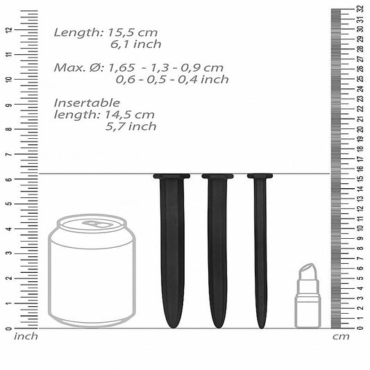 Shots Toys Silicone Rugged Nail Urethral Sounding Plug Set