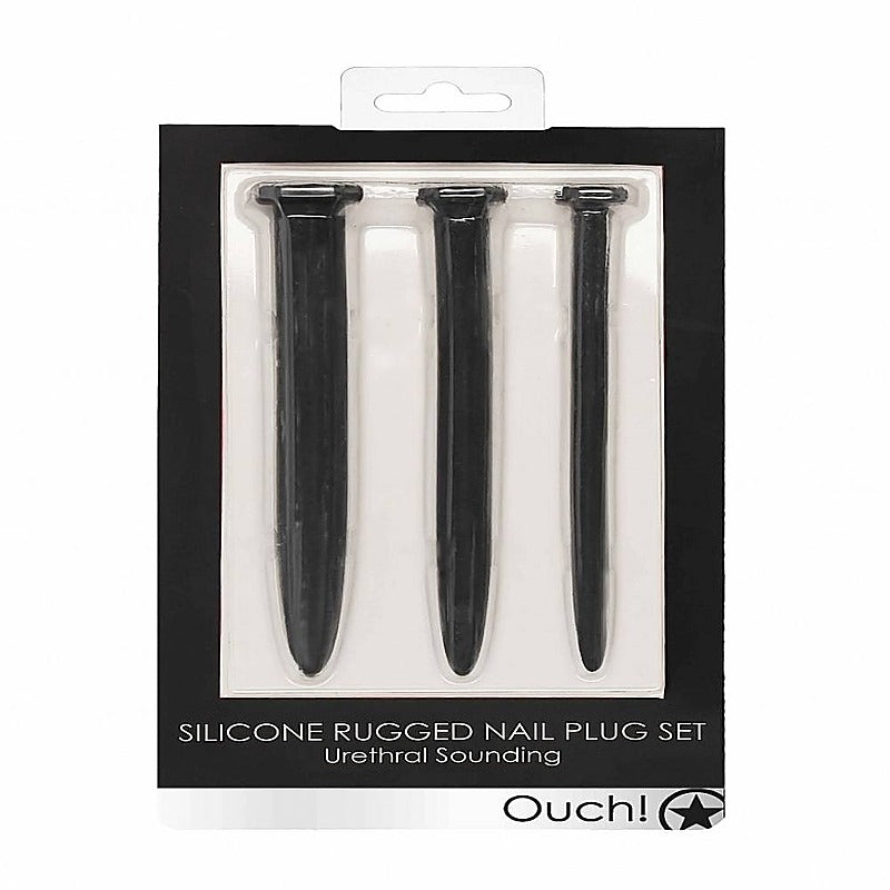 Silicone Rugged Nail Urethral Sounding Plug Set - Urethral Sounds