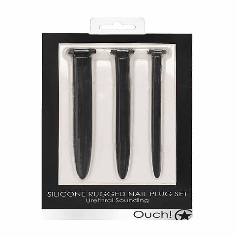 Silicone Rugged Nail Urethral Sounding Plug Set - Urethral Sounds