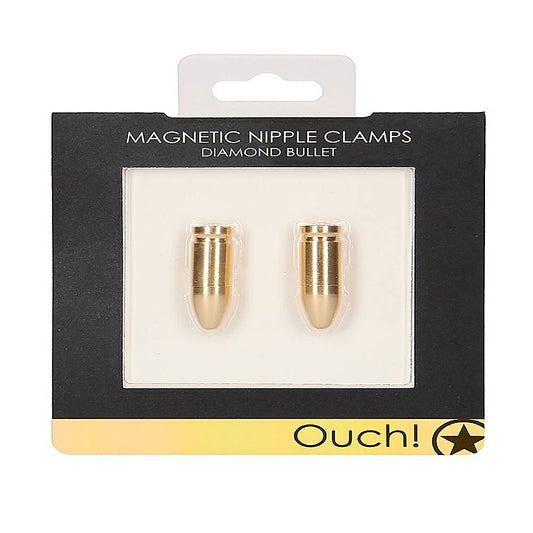 Magnetic Nipple Clamps Diamond Bullet by Shots Toys - Nipple and Clit Clamps