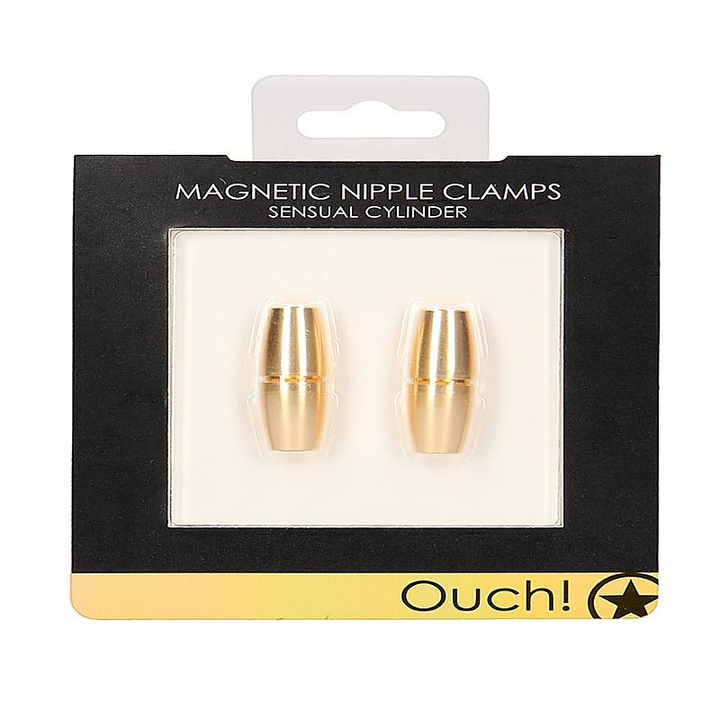 Sensual Cylinder Magnetic Nipple Clamps by Shots Toys - Nipple and Clit Clamps