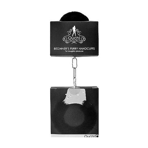 Ouch Beginners Furry Handcuffs by Shots Toys - Steel Sex Toys