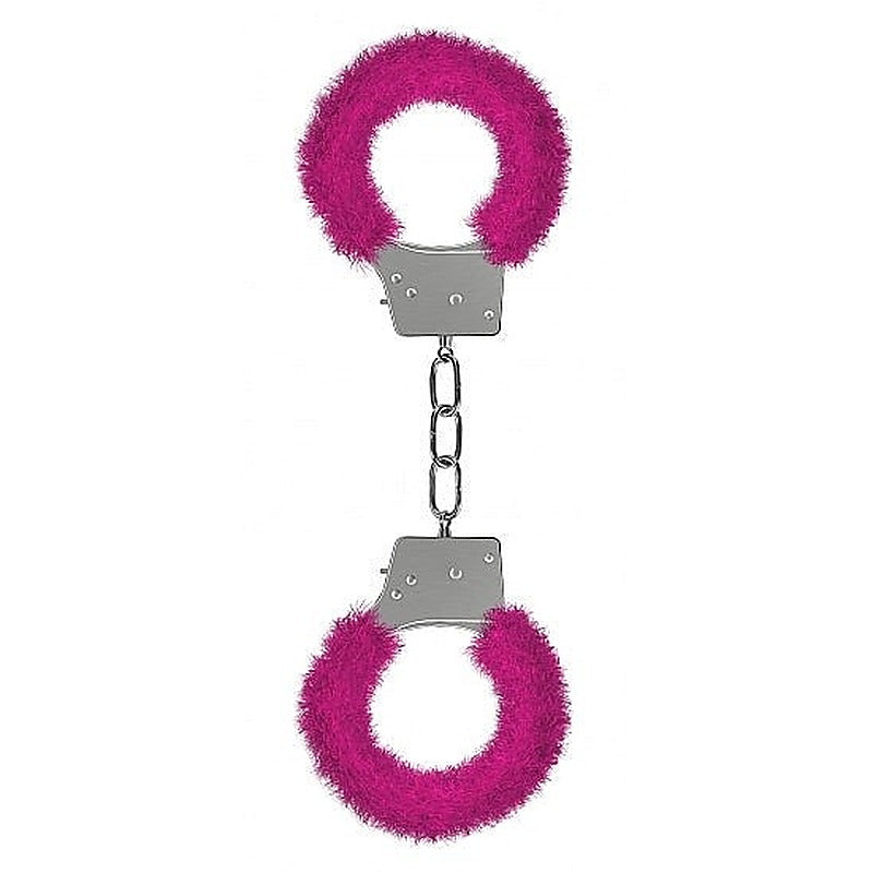 Ouch Beginners Furry Handcuffs by Shots Toys - Steel Sex Toys