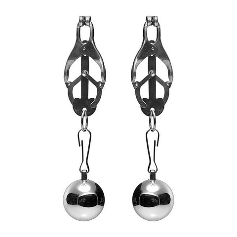 Deviant Monarch Weighted Nipple Clamps by XR Brands - Nipple and Clit Clamps