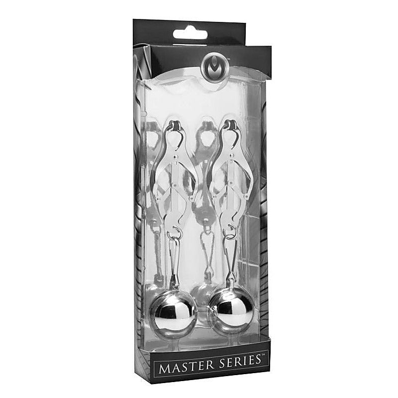 Deviant Monarch Weighted Nipple Clamps by XR Brands - Nipple and Clit Clamps