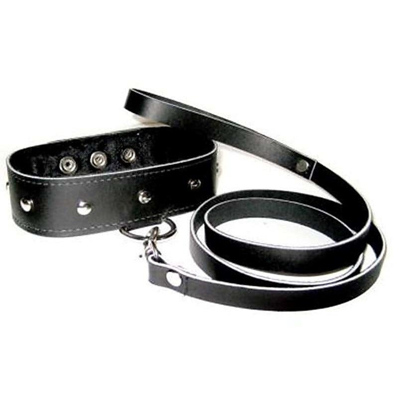 Premium Leather Leash and Collar by Sportsheets - Collars and Leads