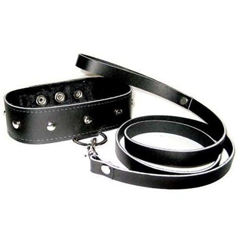 Premium Leather Leash and Collar by Sportsheets - Collars and Leads