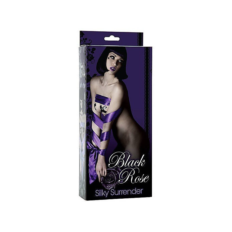 Black Rose Silky Surrender BDSM Restraints by Doc Johnson - Collars and Leads