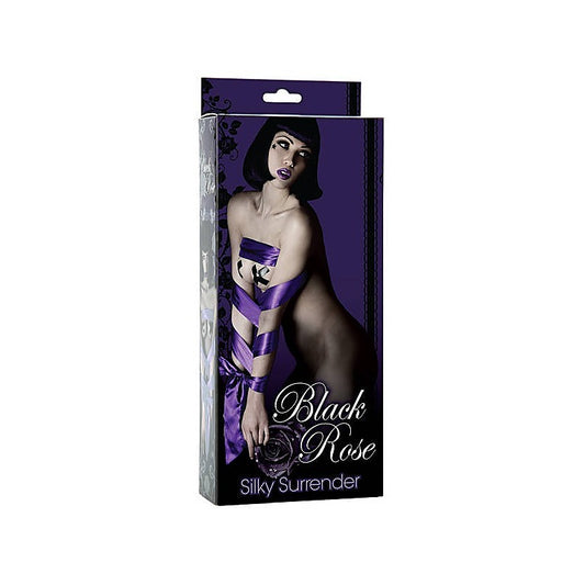 Black Rose Silky Surrender BDSM Restraints by Doc Johnson - Collars and Leads