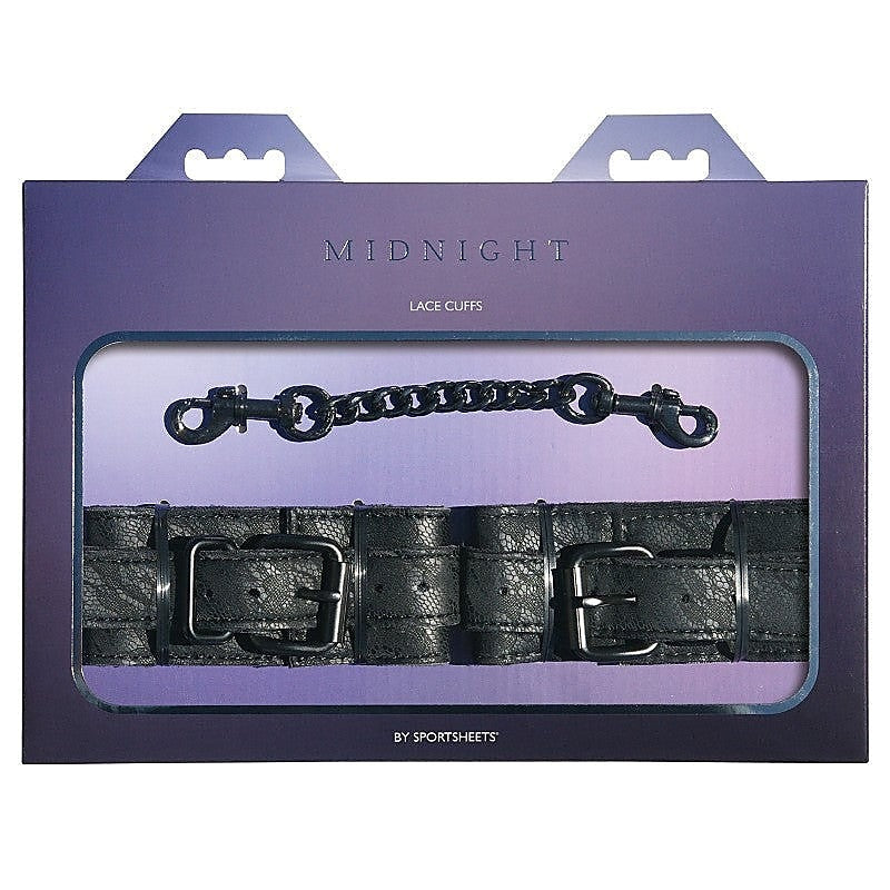 Premium Midnight Lace Cuffs by Sportsheets - Cuffs and Restraints