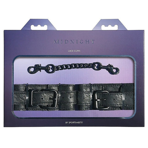 Premium Midnight Lace Cuffs by Sportsheets - Cuffs and Restraints