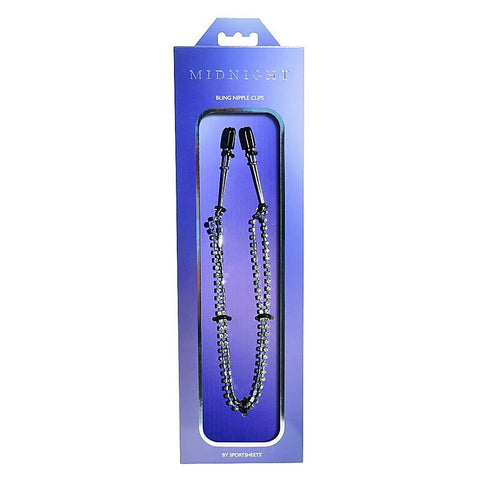 Sportsheets Midnight Bling Nipple Clips - Nipple and Clit Clamps